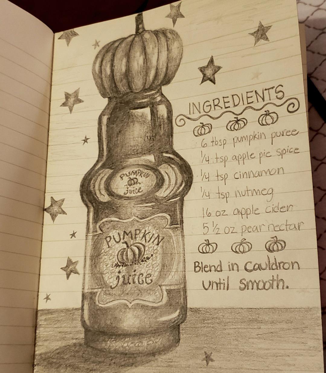 Drawing of healing Pumpkin Juice